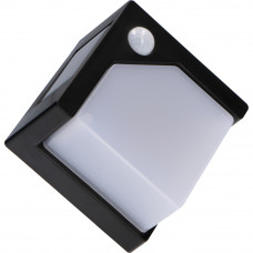 SOLAR OUTDOOR MUURLAMP - PRETORIA 1W 50LM 2700K IP44 - SENSOR - ZWART