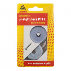 SNELGLIJDERS PTFE MET SCHROEF GRIJS 38 MM 2ST