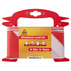 AFZETBAND ROOD WIT 25 M